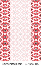Folk art knitted embroidered good by cross-stitch pattern