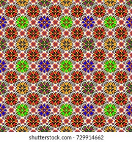 Folk art knitted embroidered good by cross-stitch pattern
