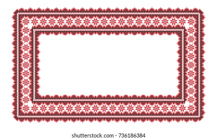 Folk art knitted embroidered good by cross-stitch pattern