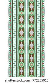 Folk art knitted embroidered good by cross-stitch pattern