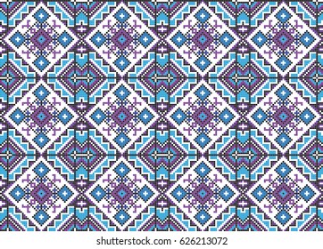 Folk art knitted embroidery pattern.