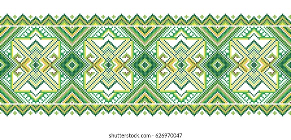 Folk art knitted embroidery pattern.