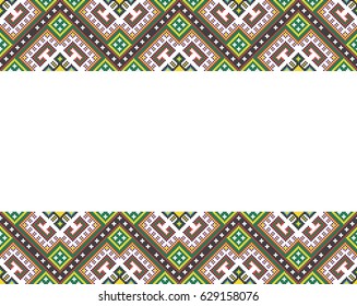 Folk art knitted embroidery pattern.