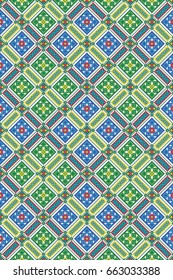 Folk art knitted embroidery pattern.