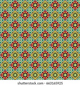 Folk art knitted embroidery pattern.