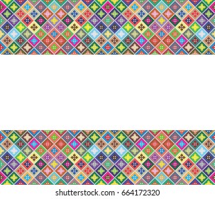 Folk art knitted embroidery pattern.