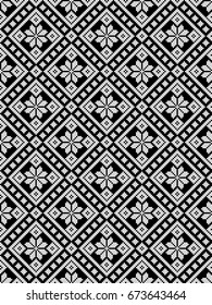 Folk art knitted embroidery pattern.
