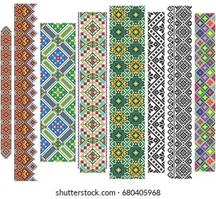 Folk art knitted embroidery pattern.