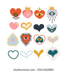 Folk Art Love Eyes Design Element