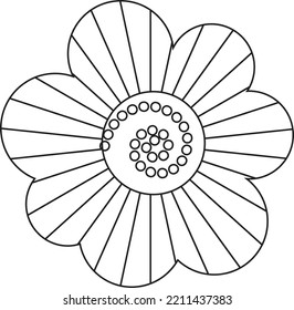 Folk art ornamental Flower, inspired by Indian folk art Kalamkari,  for cards, scrapbook, print, gift wrap, manufacturing, and home decor, and textile printing