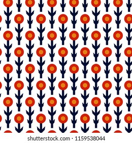 Folk art pattern in Scandinavian, Nordic style.