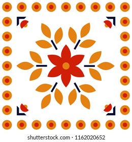 Folk art pattern in Scandinavian, Nordic style