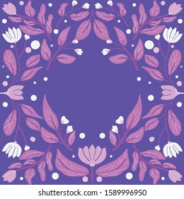 Folk art  pattern in Scandinavian style.Floral,  leaves vector illustration