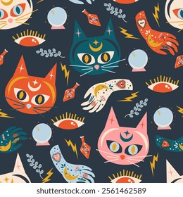 Folk Art Seamless Pattern Illustration