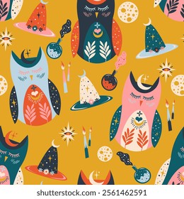 Folk Art Seamless Pattern Illustration