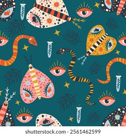 Folk Art Seamless Pattern Illustration