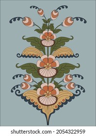 Folk art Swedish kurbits vector