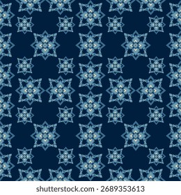 Patrón tailandés del arte de Folk, fondo azul 