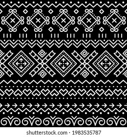 Folk art vector seamless geometric pattern from Slovakia, ethnic ornament inspired by traditional painted houses from village Cicmany in Zilina region, Slovakia
