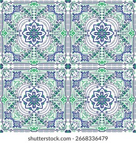 Patrón bohemio de Folk tejido sin costuras en rojo y mostaza, con motivos étnicos detallados. Perfecto para prendas, alfombras y artesanías decorativas.