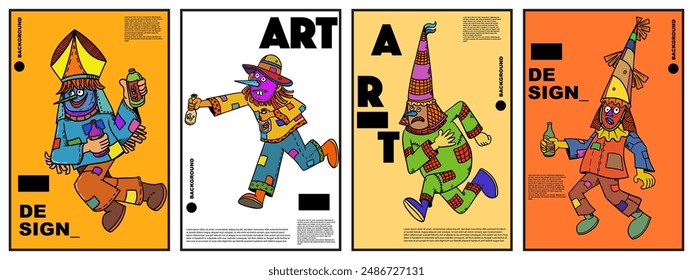folk character background for design, background, banner, poster, etc