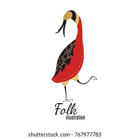 Folk collection. Scandinavian folk art pattern. Floral design