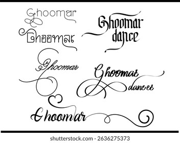 Folk Dance Ghoomar Logo – Stylish Calligraphy Monogram in Vector Format