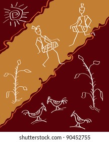 Folk Dance Motif Design wall painting