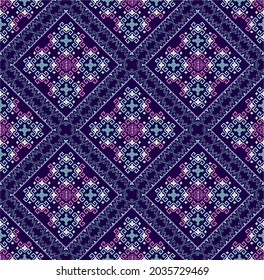 Folk design, seamless pattern made with ethnic motifs hand draw, boho style for textile and decoration