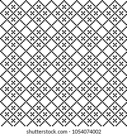 folk embroidery black and white seamless pattern