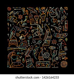 Folk ethnic dance background for your design