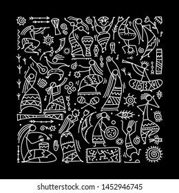 Folk ethnic dance background for your design