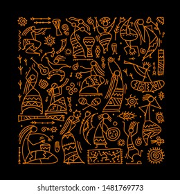 Folk ethnic dance background for your design