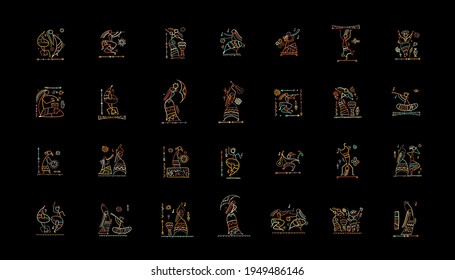 Folk ethnic dance. Icons collection for your design