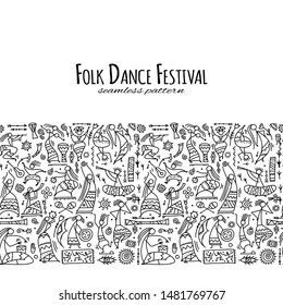 Folk ethnic dance, seamless pattern for your design