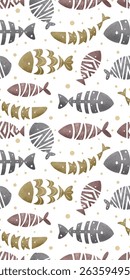 Folk Fish, padrão sem emenda de peixe abstrato