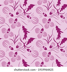 Folk floral abstract seamless pattern fantasy flowers