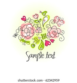 folk floral background