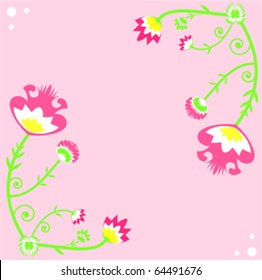 Folk floral background