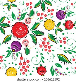 folk floral ornament seamless