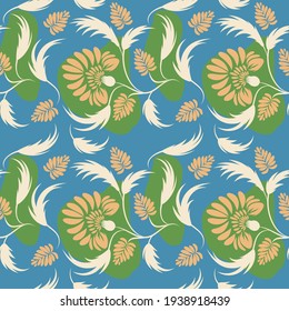 Folk floral pattern. Flowers print. seamless pattern