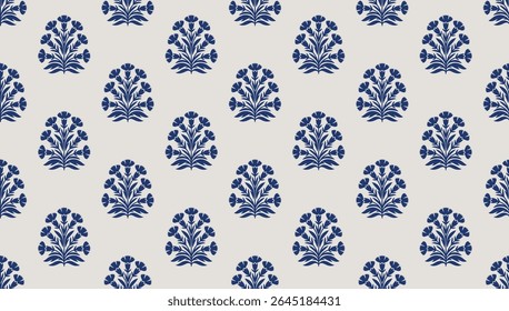 Folk Floral Sem Costura Padrão.  Bloco floral imprimir vetor flor Padrão.