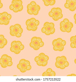 Folk floral seamless pattern. Modern abstract design for paper, cover, fabric, pacing and other users