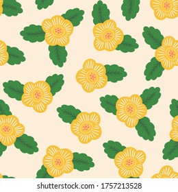 Folk floral seamless pattern. Modern abstract design for paper, cover, fabric, pacing and other users