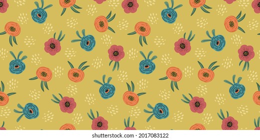 Folk florales nahtloses Muster. Modernes abstraktes Design für Papier, Deckel, Gewebe, Pacing und andere Benutzer