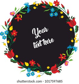Folk floral wreath
