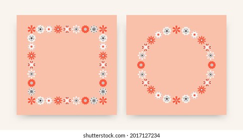 Folk flower background and wallpaper, spring vector illustration, spring graphic design