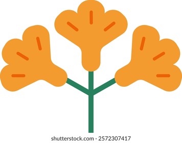 Folk Flower Bud Vector Illustration