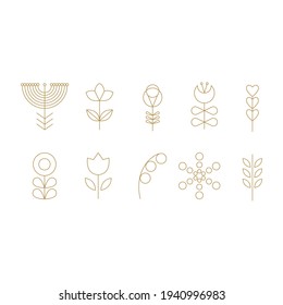 Folk flower. Scandinavian flower. Vector illustration.