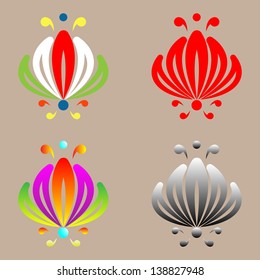Folk flower set